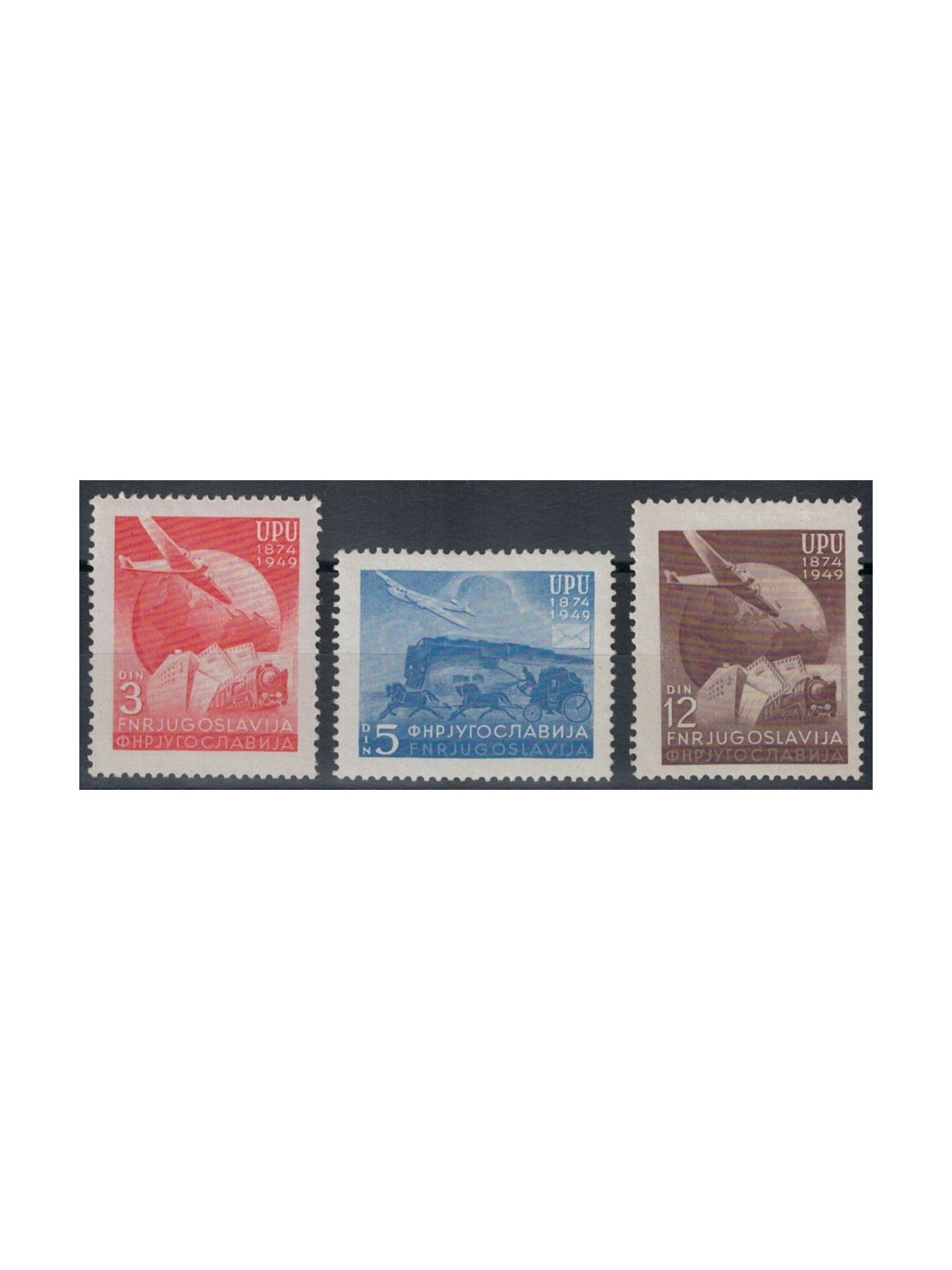 YUGOSLAVIA 1949 Anniversary UPU 3v MNH**