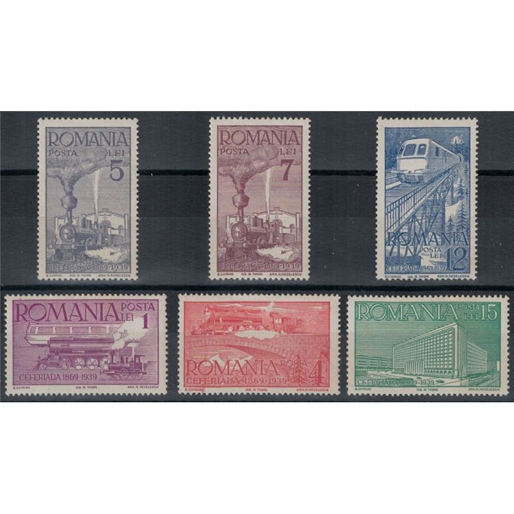 ROMANIA 1939 Romanian Railways, Ceferiada Festival 6v MH*