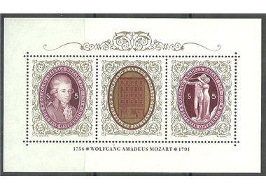 AUSTRIA 1991 Wolfgang Amadeus Mozart BF MNH**