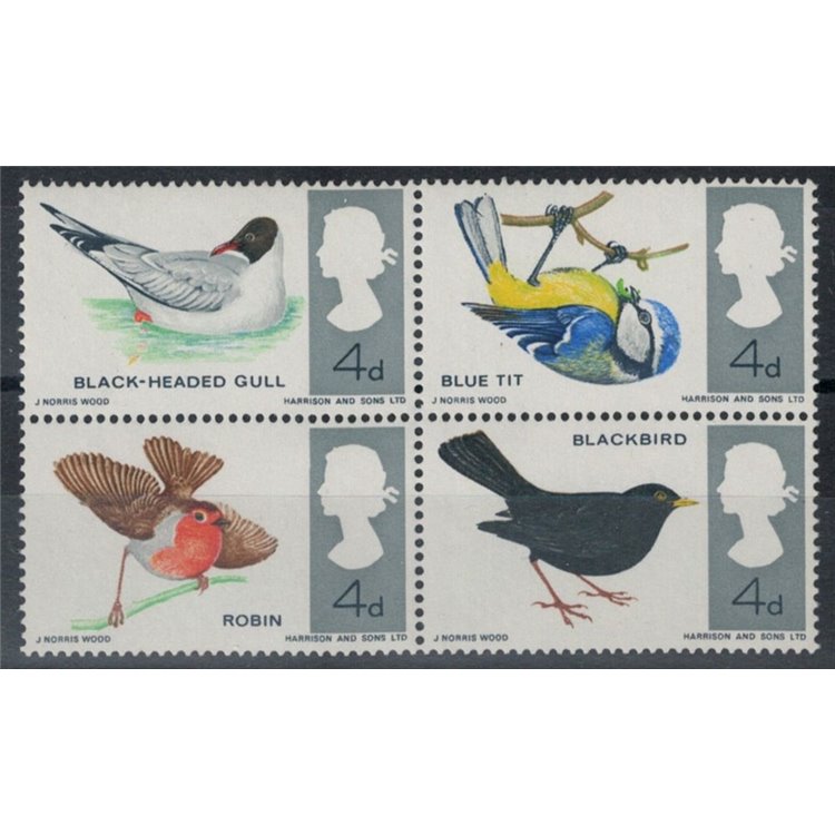 GRAN BRETAGNA 1966 Uccelli diversi 4v MNH**