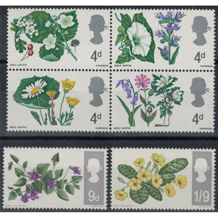 GRAN BRETAGNA 1967 Fiori di campo 6v MNH**