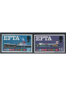 GRAN BRETAGNA 1967 EFTA, fosforo 2v MNH**