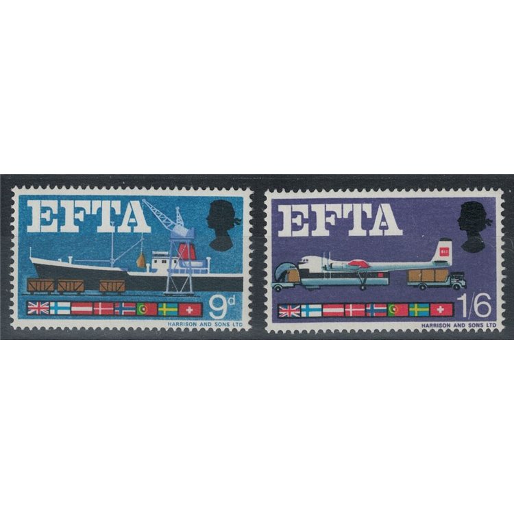 GRAN BRETAGNA 1967 EFTA, fosforo 2v MNH**