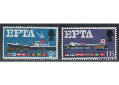 GRAN BRETAGNA 1967 EFTA, fosforo 2v MNH**