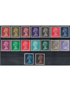 GRAN BRETAGNA 1967-69 Elisabetta II, Machin 16v MNH**