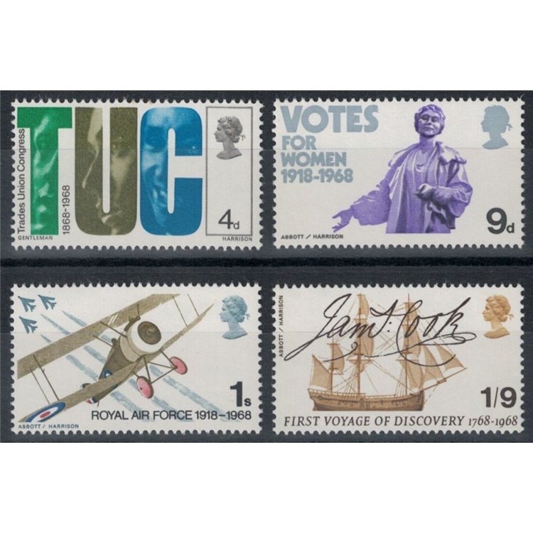 GRAN BRETAGNA 1968 Anniversari diversi 4v MNH**