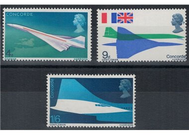 GRAN BRETAGNA 1969 Concorde 3v MNH**