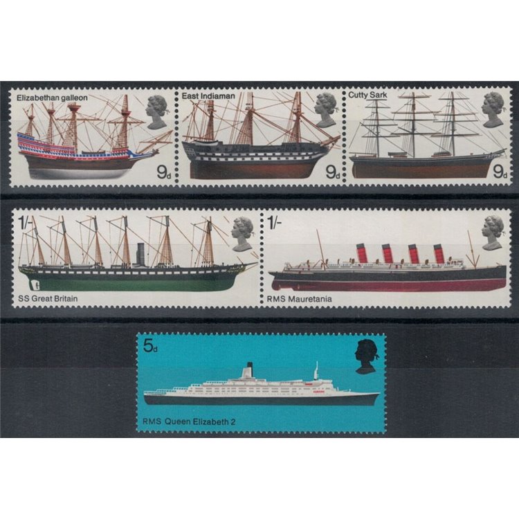 GREAT BRITAIN 1969 British ships 6v MNH**
