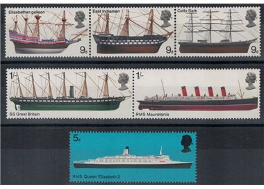 GRAN BRETAGNA 1969 Navi britanniche 6v MNH**