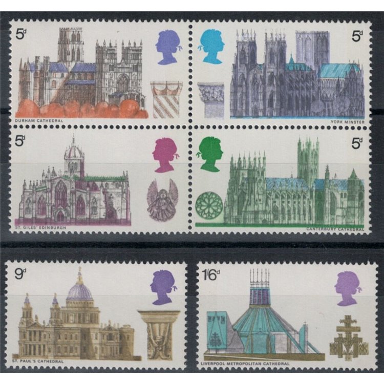 GREAT BRITAIN 1969 British Cathedrals 6v MNH**