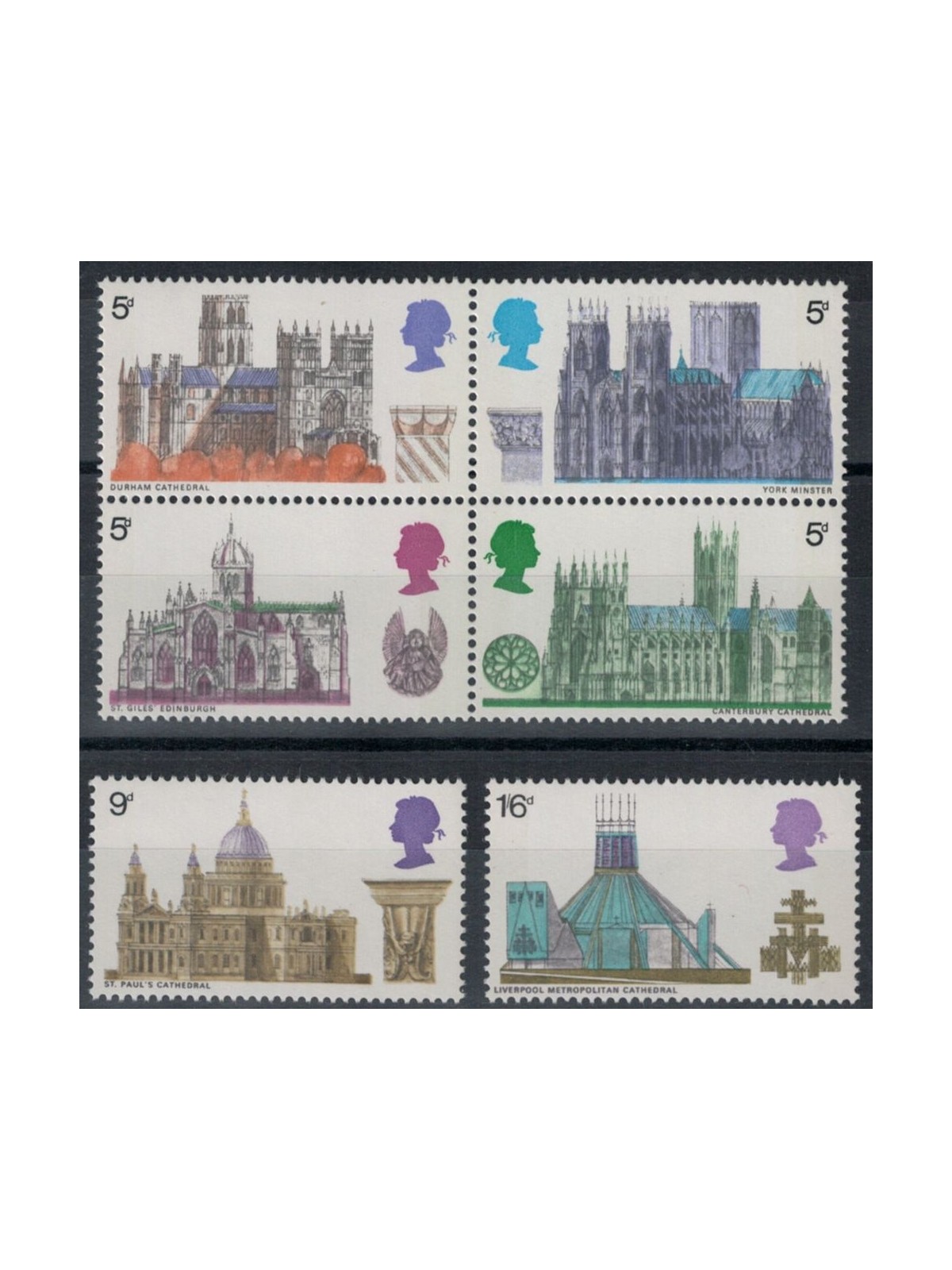 GREAT BRITAIN 1969 British Cathedrals 6v MNH**