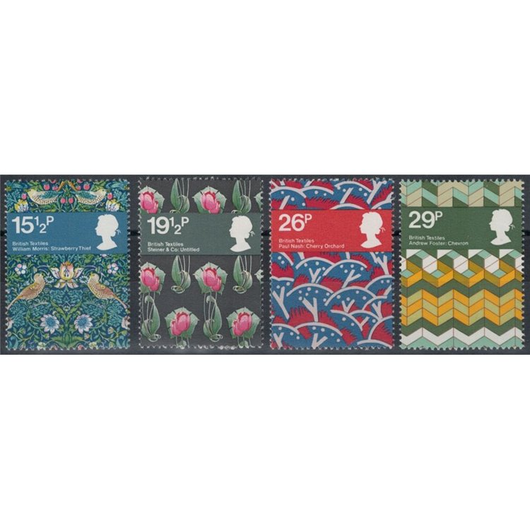 GREAT BRITAIN 1982 Famous English Textiles 4v MNH**