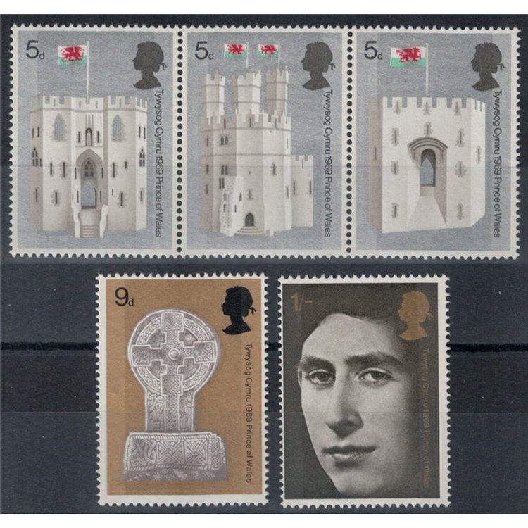 GRAN BRETAGNA 1969 Investitura del Principe di Galles 5v MNH**