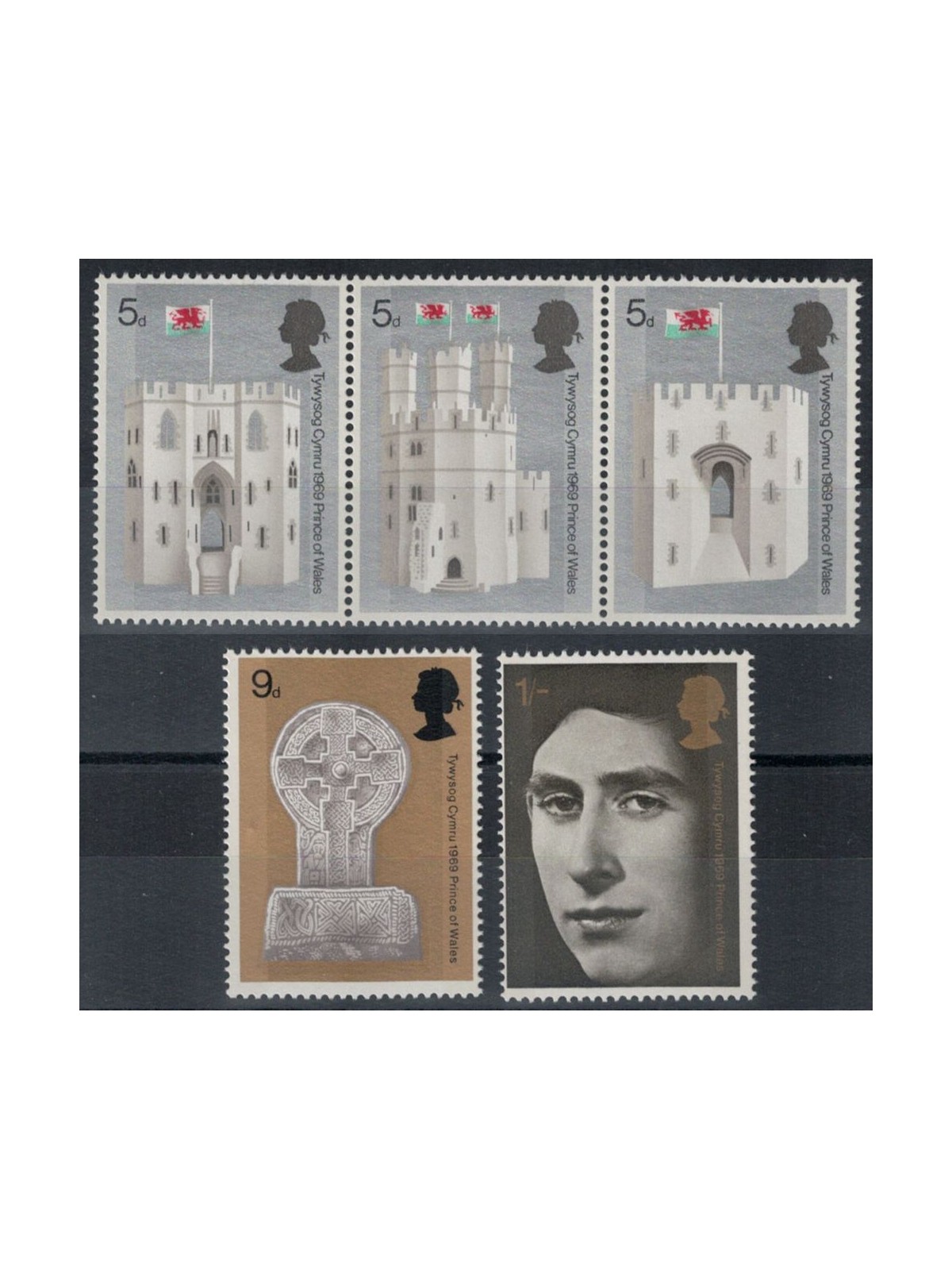 GRAN BRETAGNA 1969 Investitura del Principe di Galles 5v MNH**