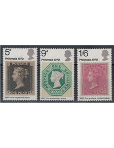 GREAT BRITAIN 1970 Philatelic Exhibition Philympia 3v MNH**