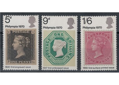 GREAT BRITAIN 1970 Philatelic Exhibition Philympia 3v MNH**