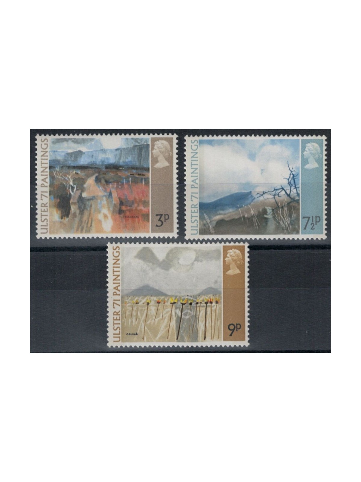 GRAN BRETAGNA 1971 Quadri di pittori nord irlandesi 3v MNH**