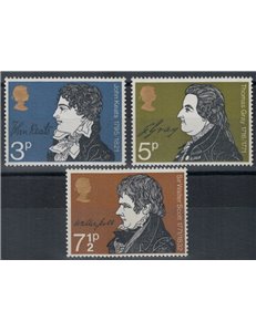 GRAN BRETAGNA 1971 Anniversari letterari 3v MNH**