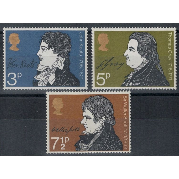 GREAT BRITAIN 1971 Literary Anniversaries 3v MNH**