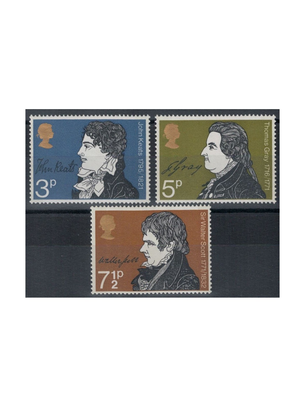 GREAT BRITAIN 1971 Literary Anniversaries 3v MNH**