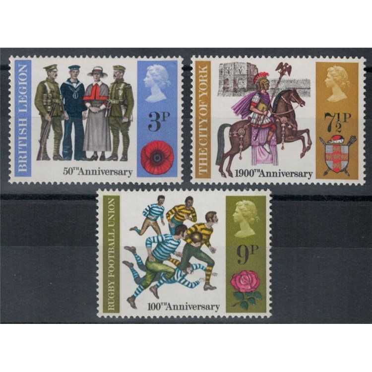 GREAT BRITAIN 1971 British Anniversaries 3v MNH**