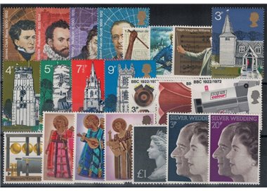 GRAN BRETAGNA 1972 Annata completa 22v MNH**