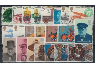 GRAN BRETAGNA 1974 Annata completa 22v MNH**