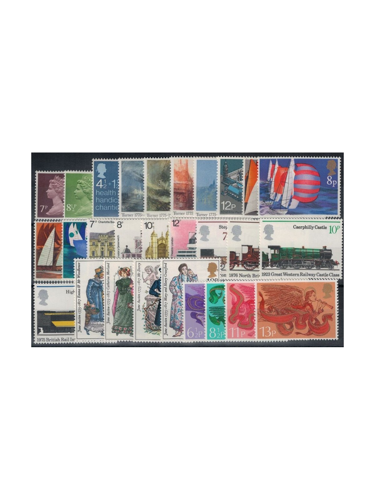 GRAN BRETAGNA 1975 Annata completa 29v MNH**
