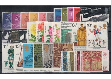GREAT BRITAIN 1976 Complete Year 31v MNH**