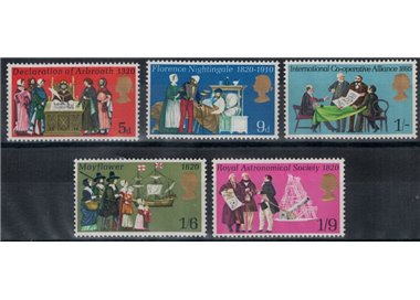 GREAT BRITAIN 1970 Various Anniversaries 5v MNH**