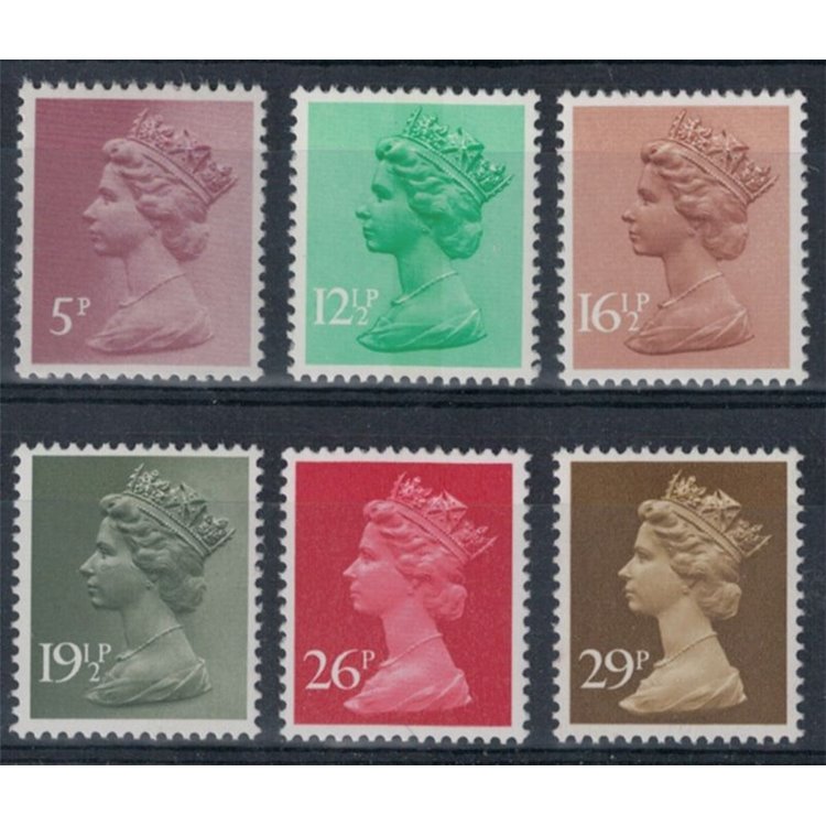 GREAT BRITAIN 1982 Elizabeth II, definitive set 6v MNH**