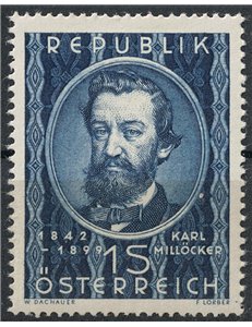 AUSTRIA 1949 Karl Millocker MNH**