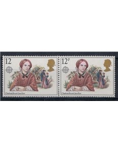 GREAT BRITAIN 1980 Europa variety, pair of 12p MNH**