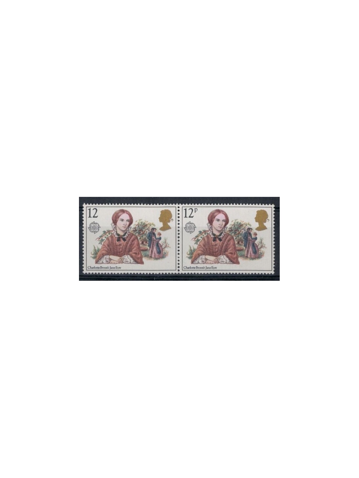 GRAN BRETAGNA 1980 Varietà Europa, coppia del 12p MNH**