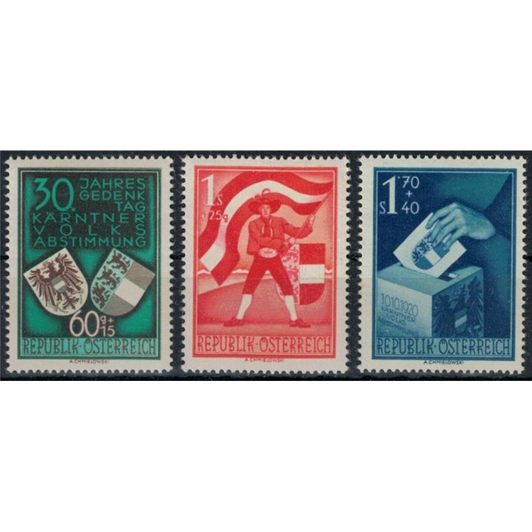 AUSTRIA 1950 Carinthia plebiscite 3v MNH**