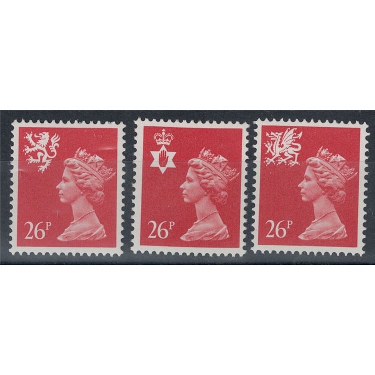 GREAT BRITAIN 1987 Regional emblems 26p 3v MNH**