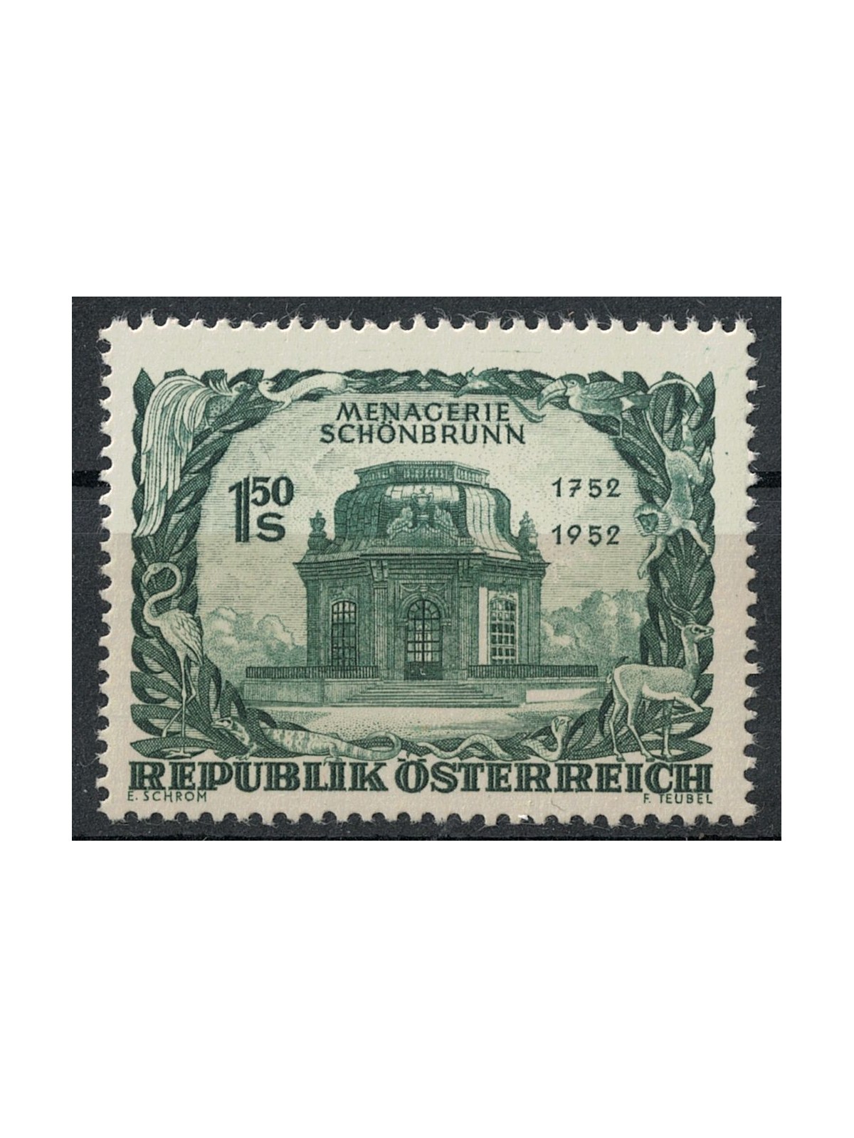 AUSTRIA 1952 Schonbrunn Zoological Garden MNH**