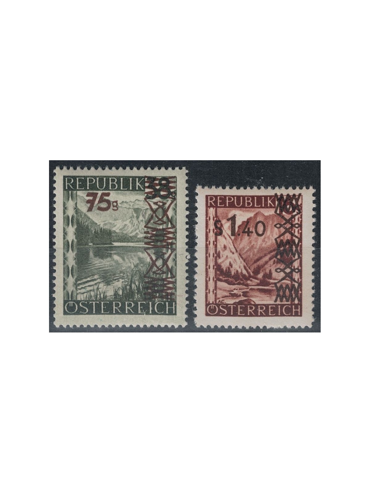 AUSTRIA 1947 Soprastampati 2v MNH**
