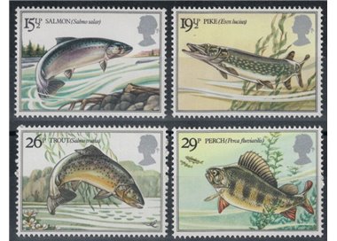 GRAN BRETAGNA 1983 Pesci d'acqua dolce 4v MNH**