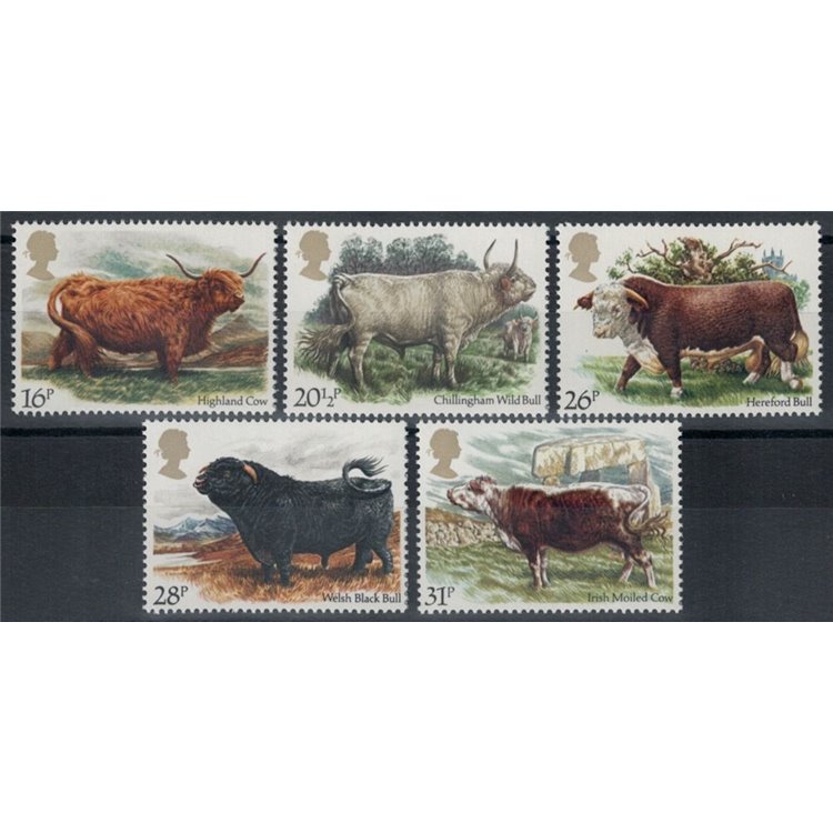 GRAN BRETAGNA 1984 Razze bovine 5v MNH**