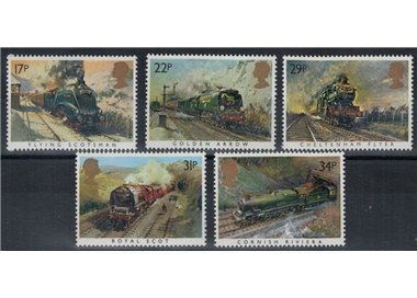 GRAN BRETAGNA 1985 Treni a vapore 5v MNH**