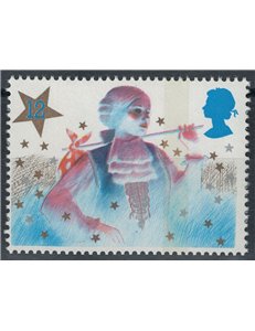 GRAN BRETAGNA 1985 Natale, 12p stella retro MNH**