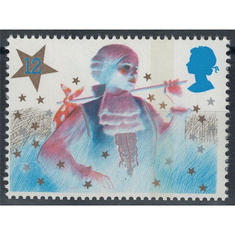 GREAT BRITAIN 1985 Christmas, 12p star reverse MNH**