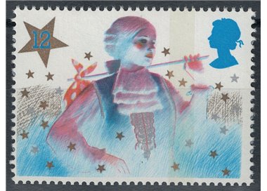 GREAT BRITAIN 1985 Christmas, 12p star reverse MNH**