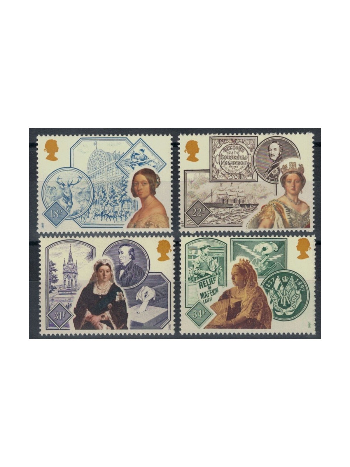 GREAT BRITAIN 1987 Queen Victoria 4v MNH**