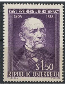 AUSTRIA 1954 Karl Freiherr von Rokitansky MNH**