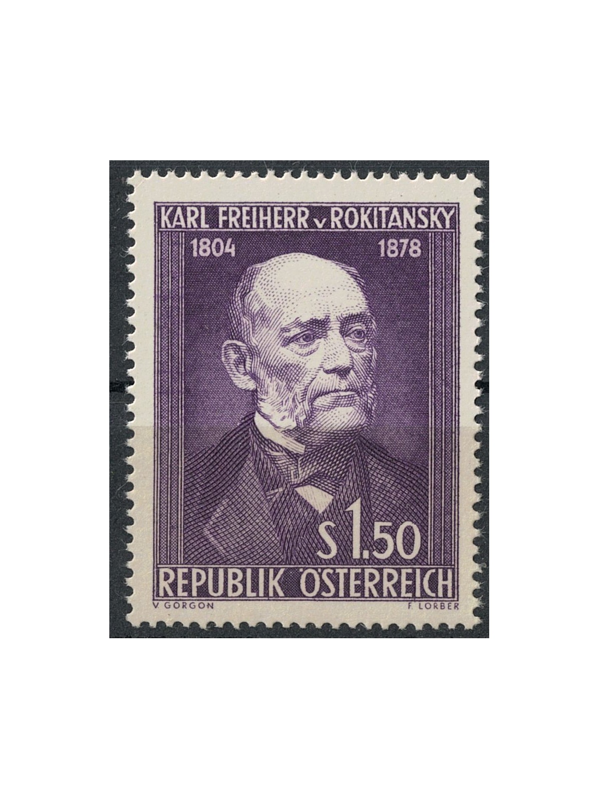 AUSTRIA 1954 Karl Freiherr von Rokitansky MNH**