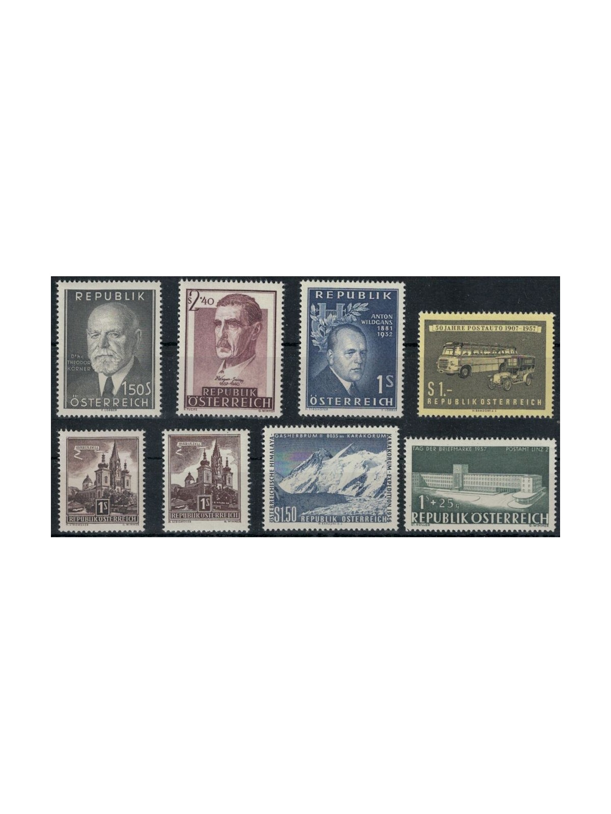 AUSTRIA 1957 Annata completa 8v MNH**