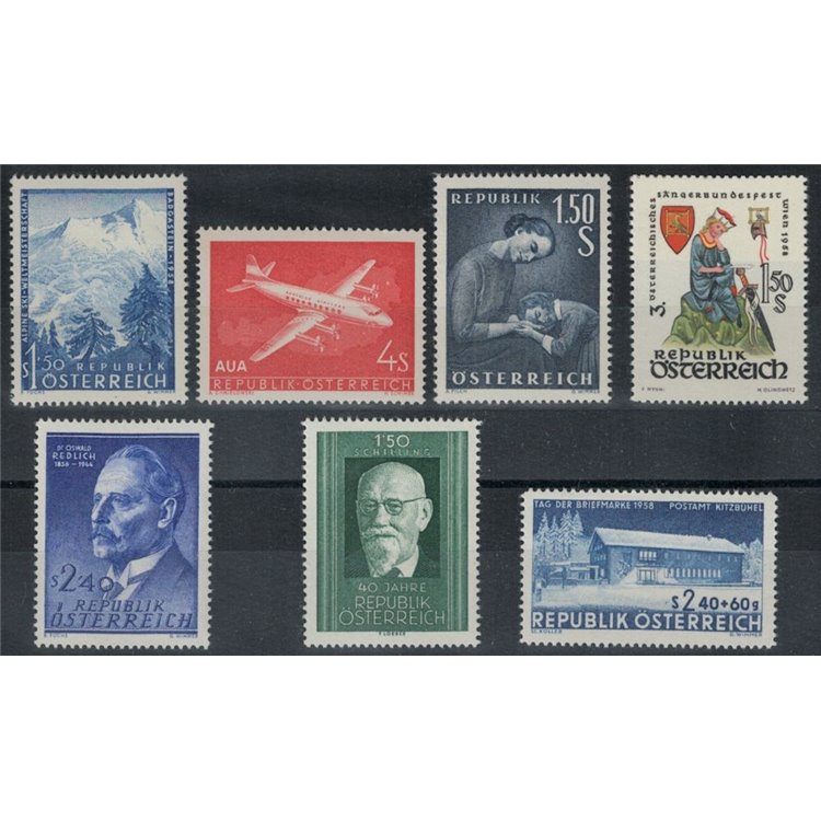 AUSTRIA 1958 Complete vintage 7v MNH**