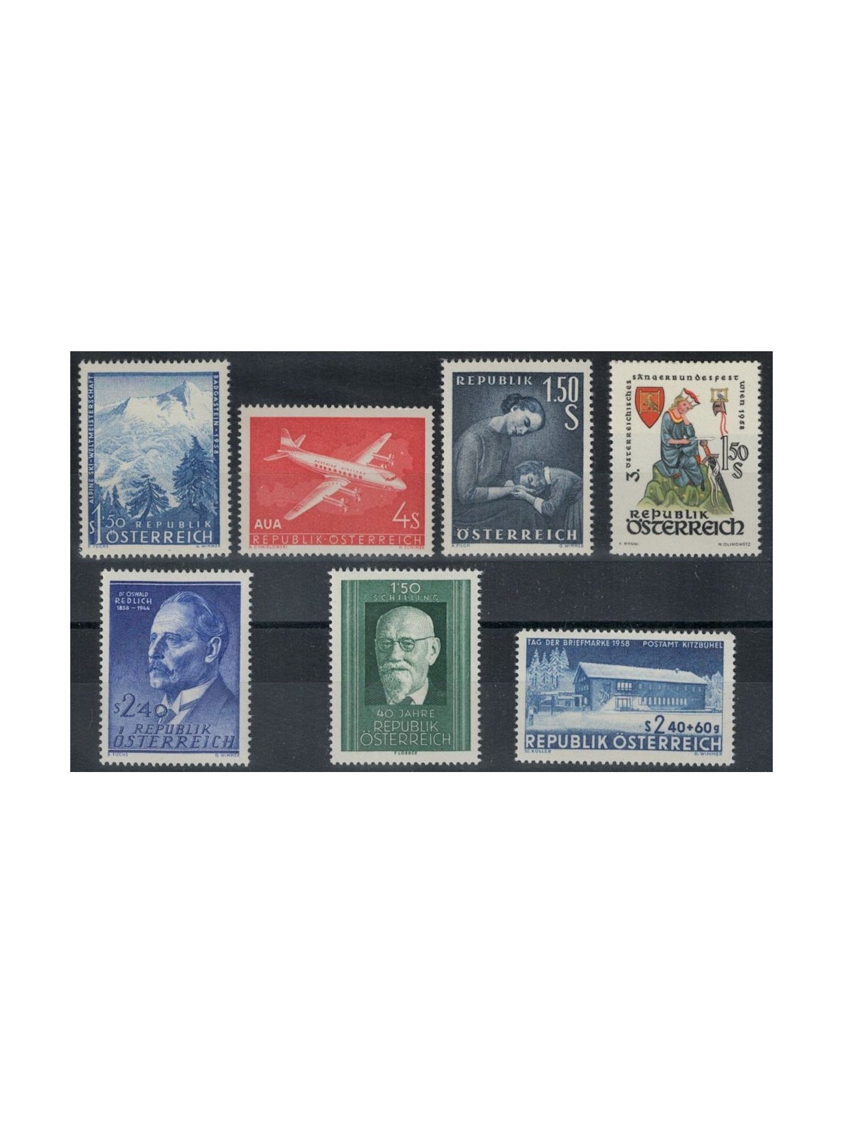 AUSTRIA 1958 Complete vintage 7v MNH**